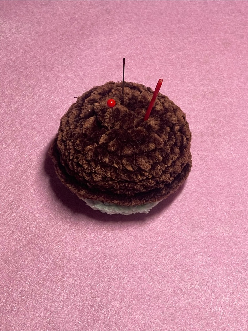 Handcrafted Handmade Crochet Plush Turtle Shell Pincushion for needles pins
